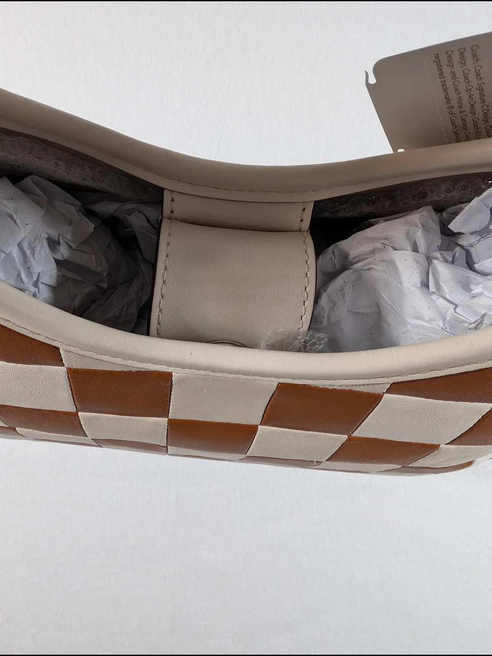 NWT Coach Coachtopia Ergo Tan Checkered Handbag - Picture 6 of 9